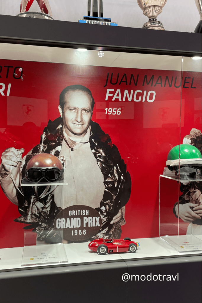 Fangio en el museo de Ferrari